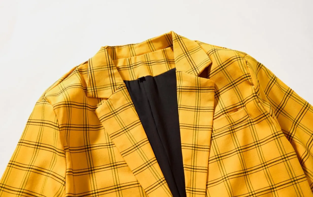 NOVOCCT Men's Plaid Slim Fit Blazer Jacket, Lightweight 2-Button Casual Sport Coat, Formal & Everyday Blazer for Men