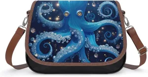 Octopus Women's Crossbody Bag PU Leather Satchel Shoulder Purses Messenger Bag