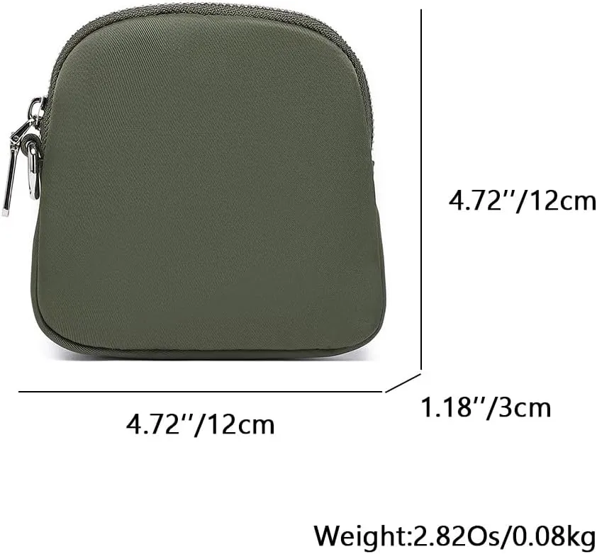 Organizer Bag Makeup Bag for Purse Travel Toiletry Pouch Zipper Pouch for Purse Small Makeup Pouch with Pockets Wristband design (black-nylon)