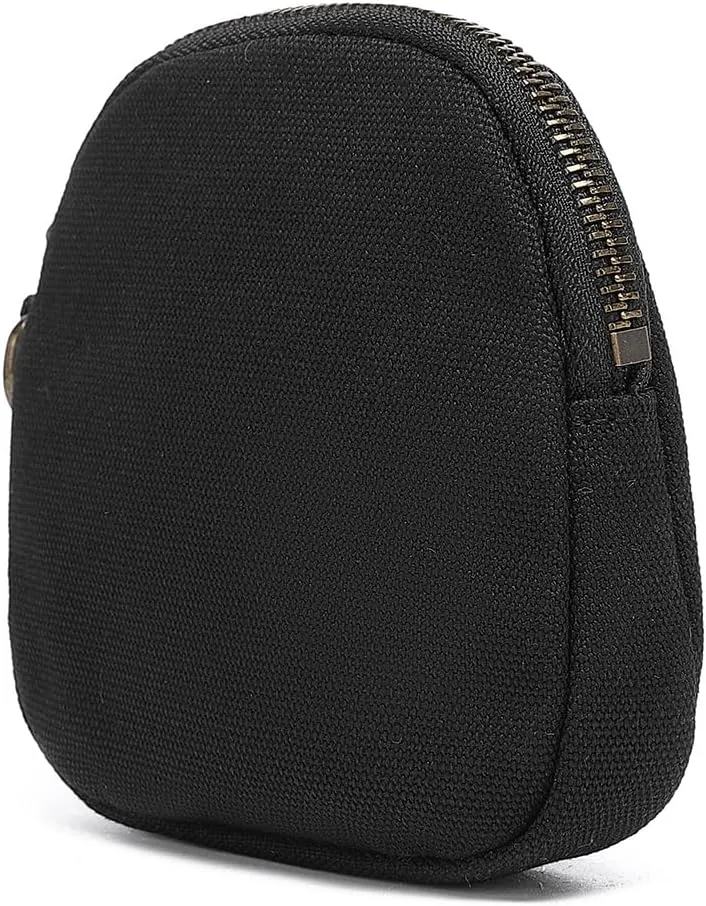 Organizer Bag Makeup Bag for Purse Travel Toiletry Pouch Zipper Pouch for Purse Small Makeup Pouch with Pockets Wristband design (black-nylon)