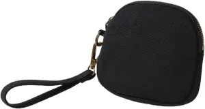 Organizer Bag Makeup Bag for Purse Travel Toiletry Pouch Zipper Pouch for Purse Small Makeup Pouch with Pockets Wristband design (black-nylon)