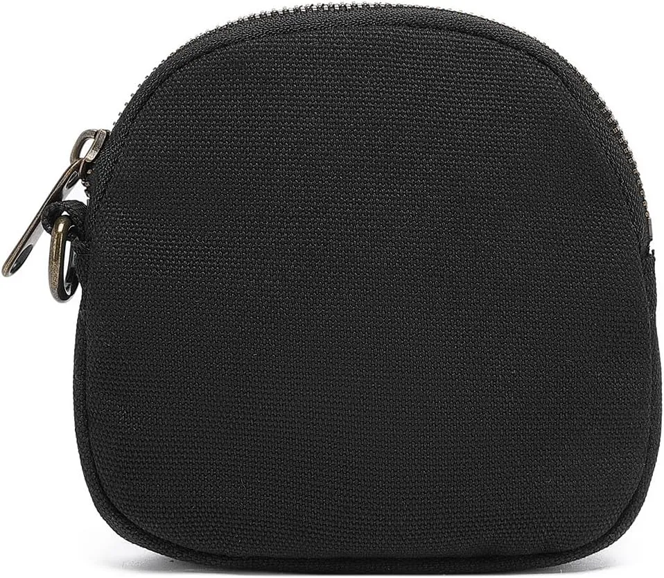 Organizer Bag Makeup Bag for Purse Travel Toiletry Pouch Zipper Pouch for Purse Small Makeup Pouch with Pockets Wristband design (black-nylon)