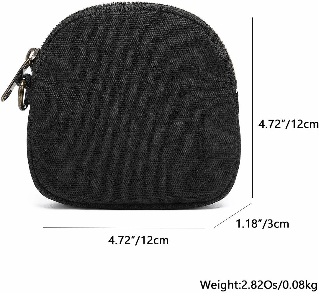 Organizer Bag Makeup Bag for Purse Travel Toiletry Pouch Zipper Pouch for Purse Small Makeup Pouch with Pockets Wristband design (black-nylon)