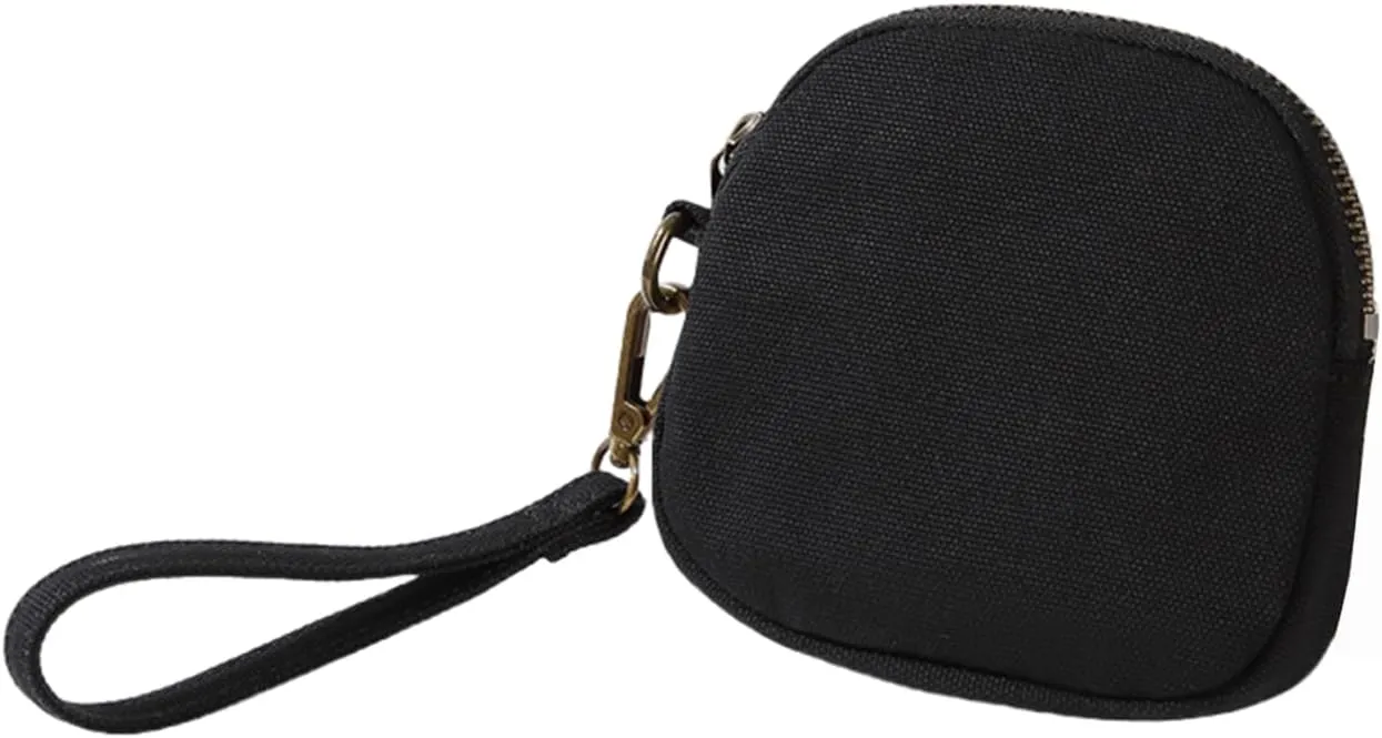 Organizer Bag Makeup Bag for Purse Travel Toiletry Pouch Zipper Pouch for Purse Small Makeup Pouch with Pockets Wristband design (black-nylon)