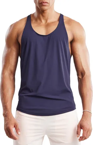 Ouber Men's Mesh Racerback Tank Tops Gym Fitness Sleeveless T-Shirt for Bodybuilding Muscle Shirts
