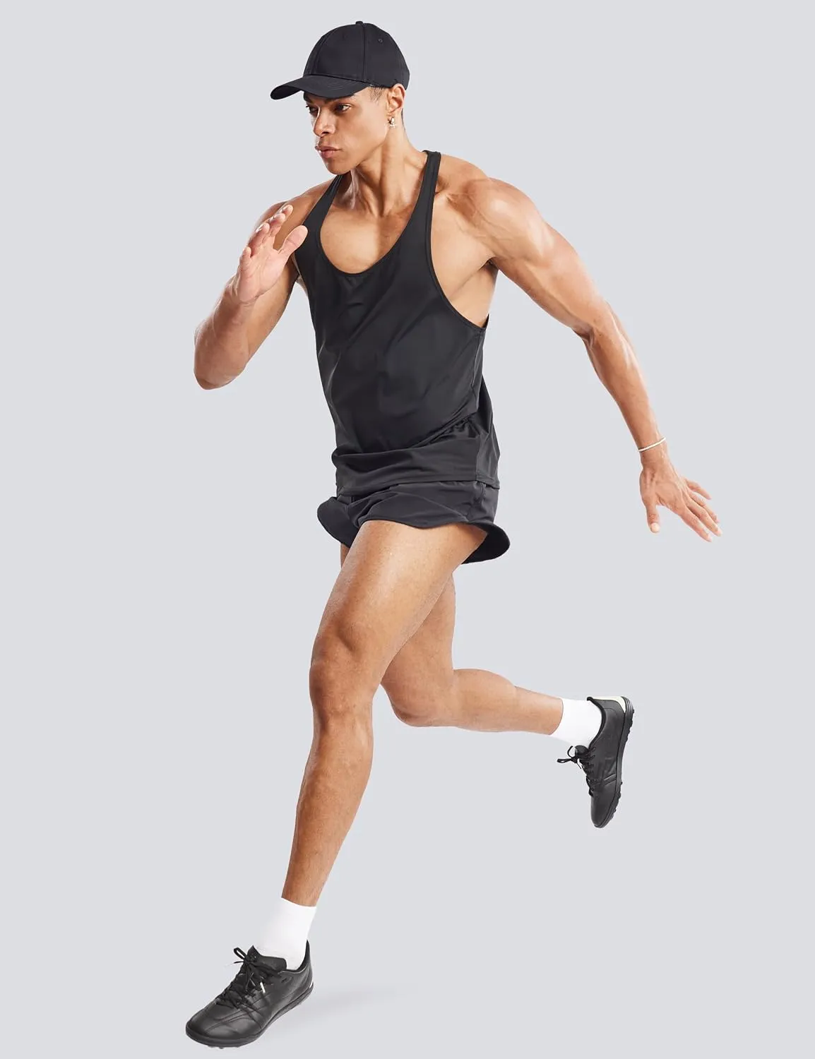 Ouber Men's Mesh Racerback Tank Tops Gym Fitness Sleeveless T-Shirt for Bodybuilding Muscle Shirts