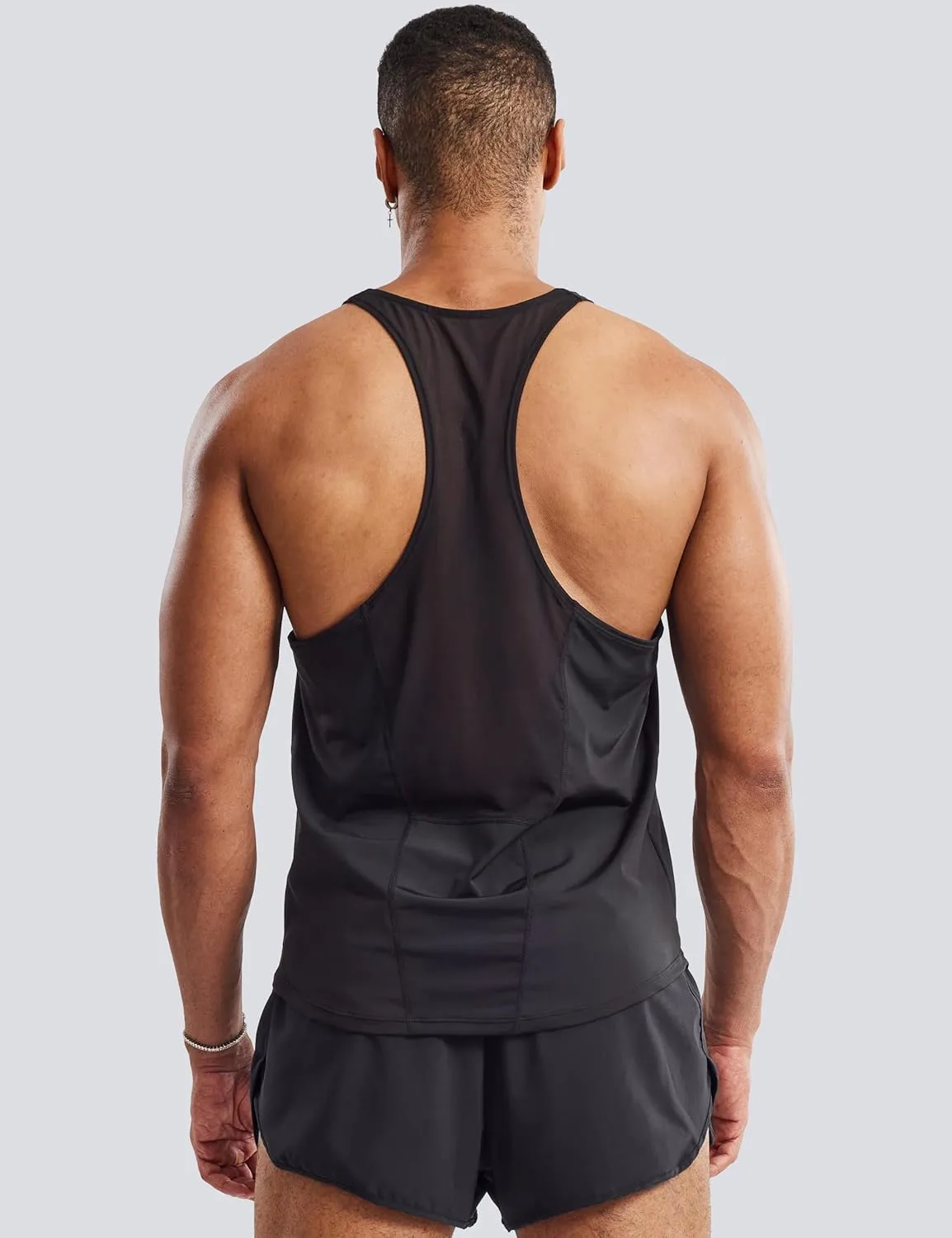 Ouber Men's Mesh Racerback Tank Tops Gym Fitness Sleeveless T-Shirt for Bodybuilding Muscle Shirts