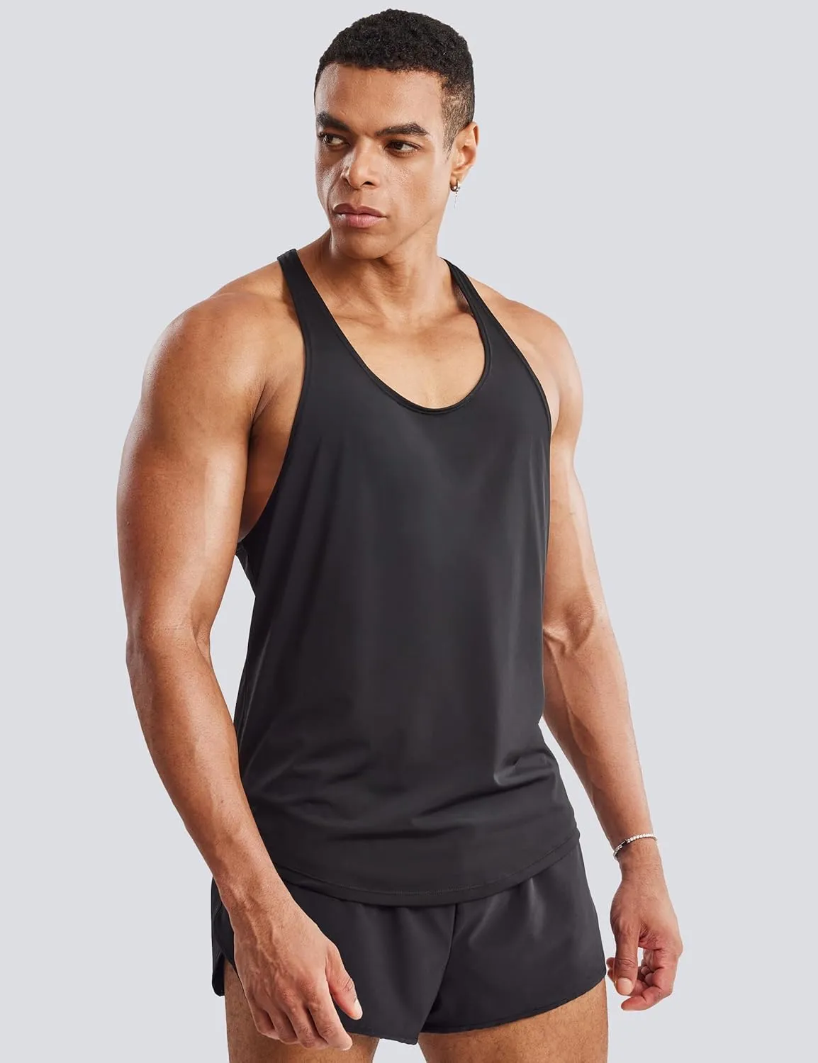 Ouber Men's Mesh Racerback Tank Tops Gym Fitness Sleeveless T-Shirt for Bodybuilding Muscle Shirts