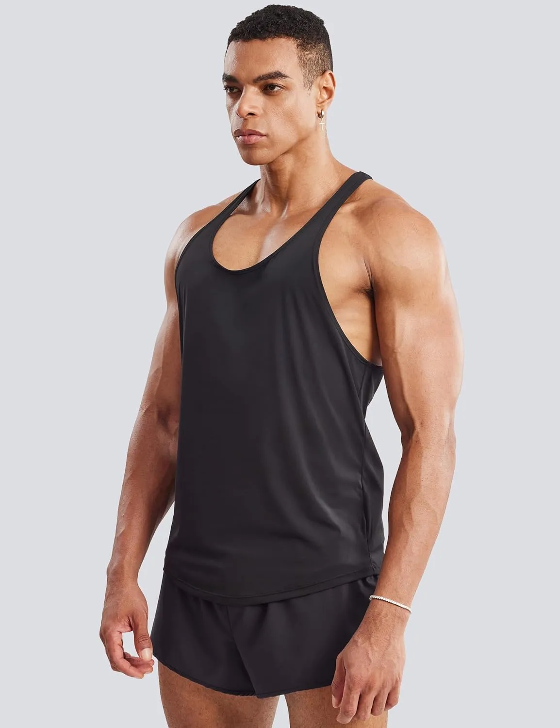 Ouber Men's Mesh Racerback Tank Tops Gym Fitness Sleeveless T-Shirt for Bodybuilding Muscle Shirts
