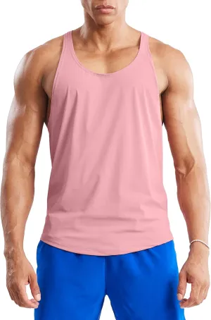 Ouber Men's Mesh Racerback Tank Tops Gym Fitness Sleeveless T-Shirt for Bodybuilding Muscle Shirts