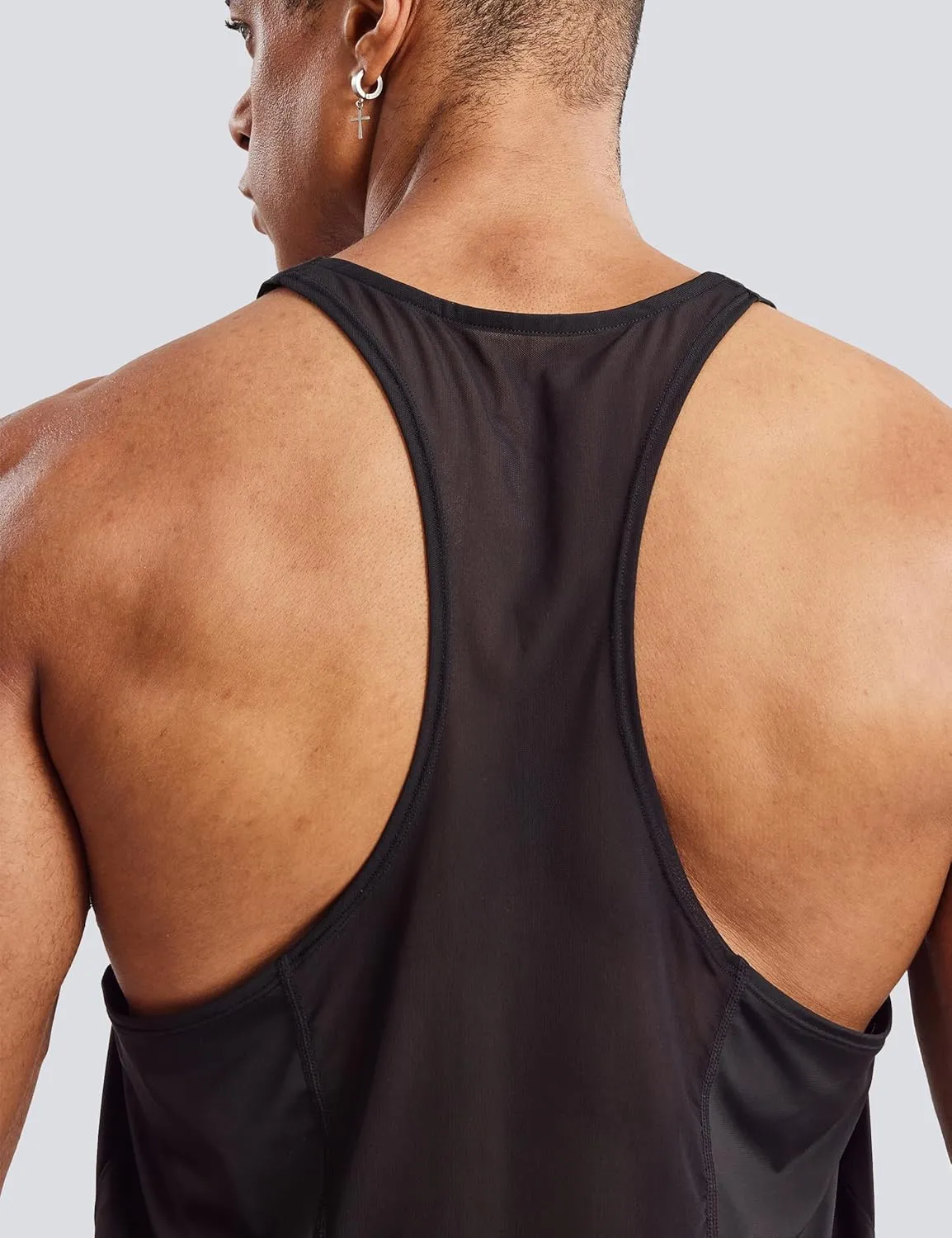 Ouber Men's Mesh Racerback Tank Tops Gym Fitness Sleeveless T-Shirt for Bodybuilding Muscle Shirts