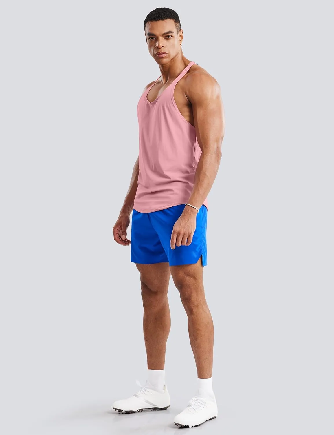 Ouber Men's Mesh Racerback Tank Tops Gym Fitness Sleeveless T-Shirt for Bodybuilding Muscle Shirts