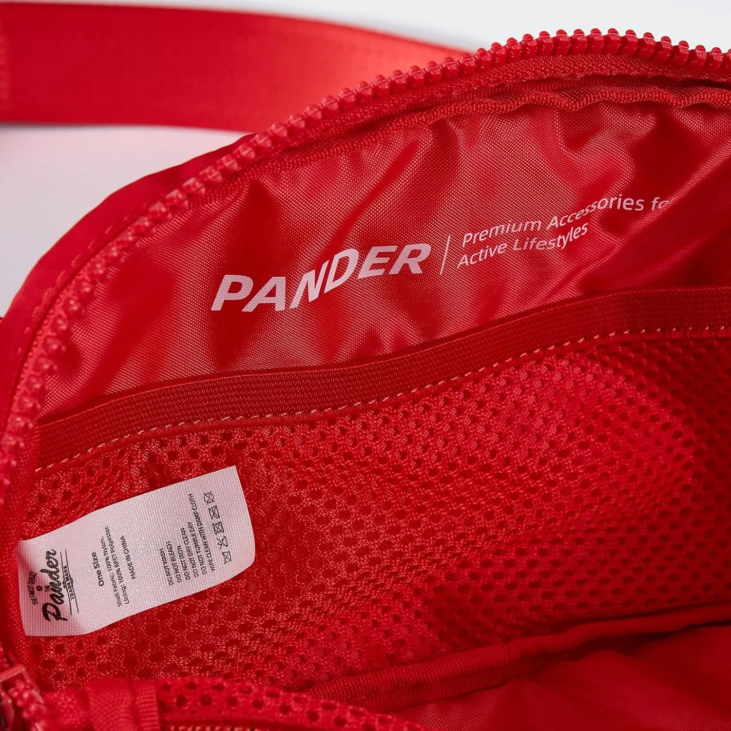 Pander Two Way Zipper Fanny Pack Nylon Everywhere Belt Bag for Women, Water Repellent Waist Packs, Crossbody Bags with Adjustable Strap (Red).