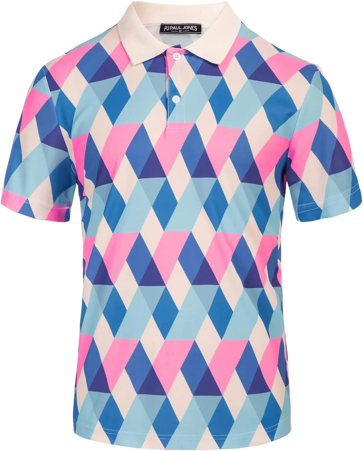PJ PAUL JONES Mens Polo Shirt Short Sleeve Performance Golf Polo Shirts Daily CasualWear