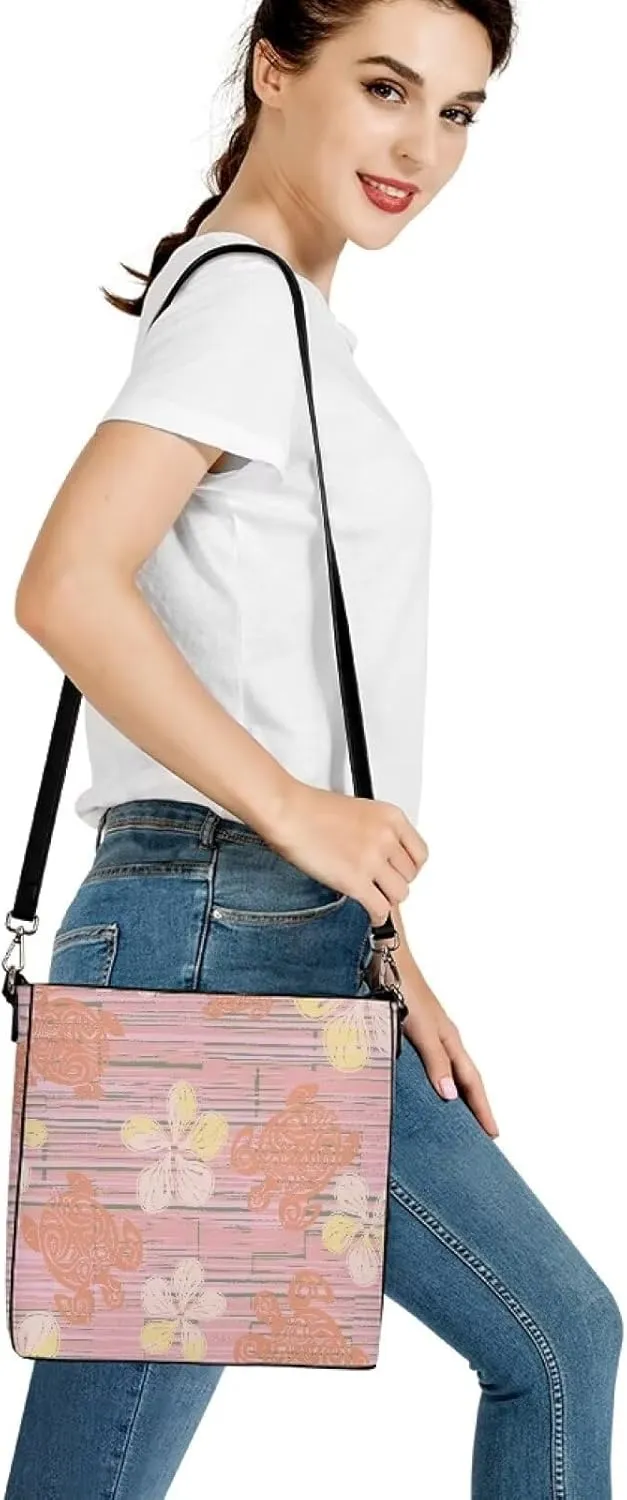 Polynesian Bucket Bags For Women Crossbody Bags PU Leather Tote Bag Summer Purses with 2 Detachable Straps Handbags