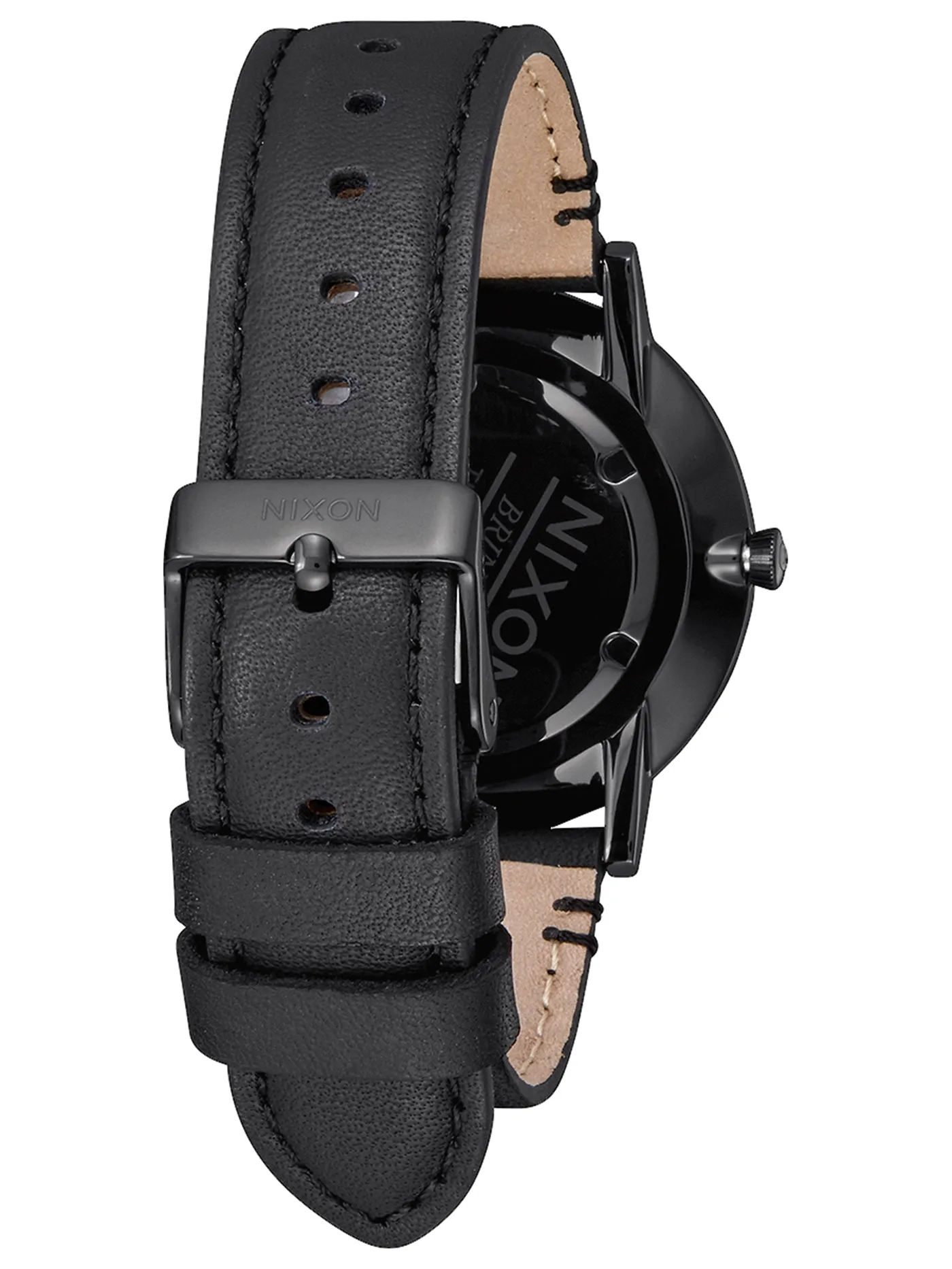 Porter Leather All Black/Gold Watch