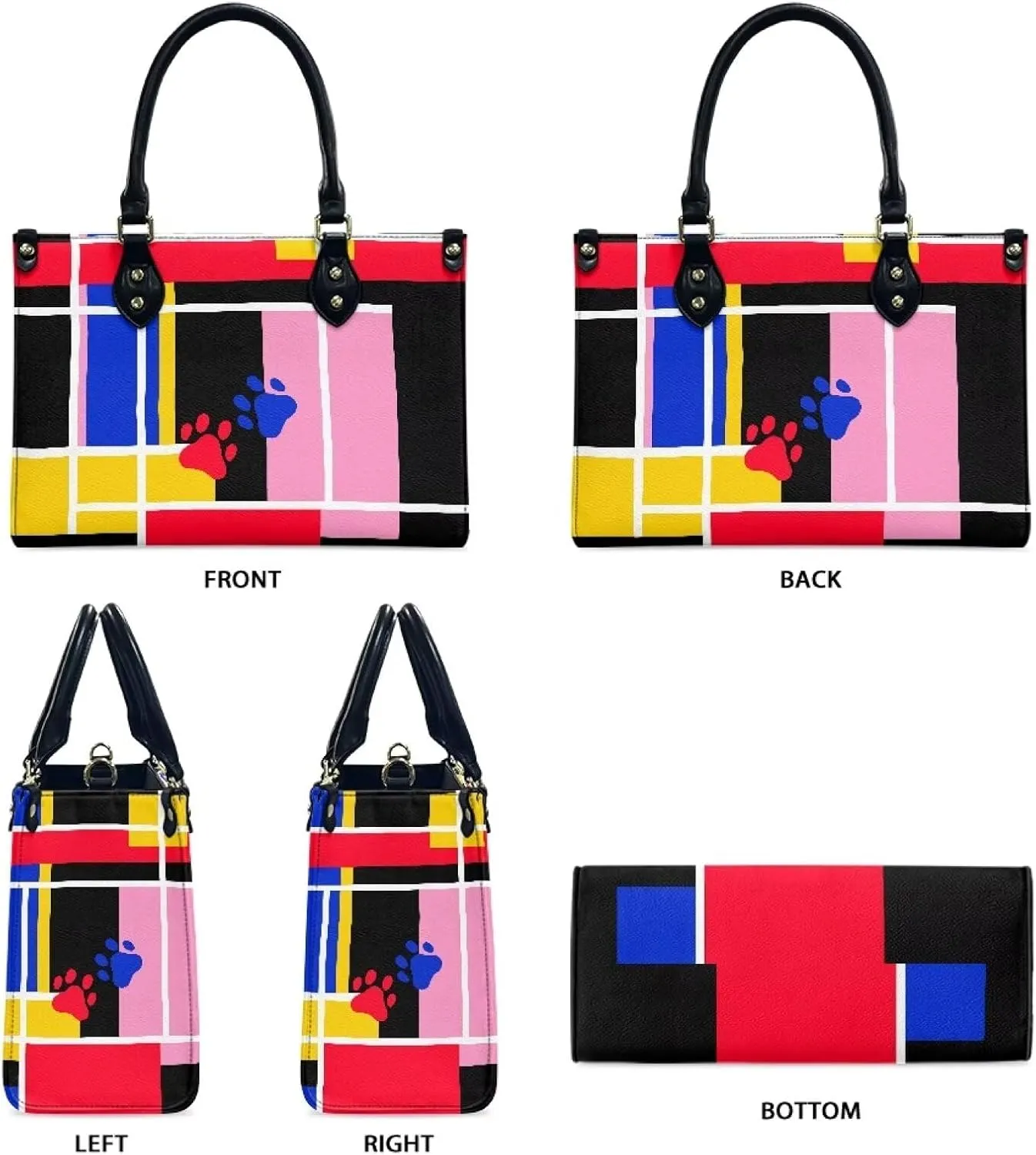 Purses and Handbag for Women Top Handle Tote Shoulder Bag Vegan Leather Satchel Purses for Travel Work Shopping