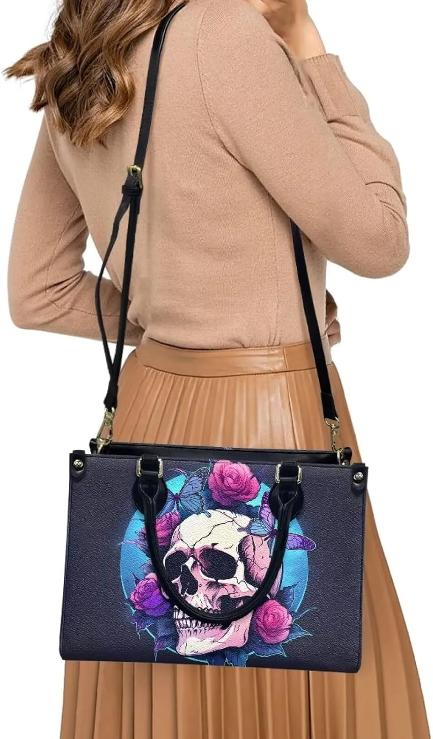 Purses and Handbag for Women Top Handle Tote Shoulder Bag Vegan Leather Satchel Purses for Travel Work Shopping