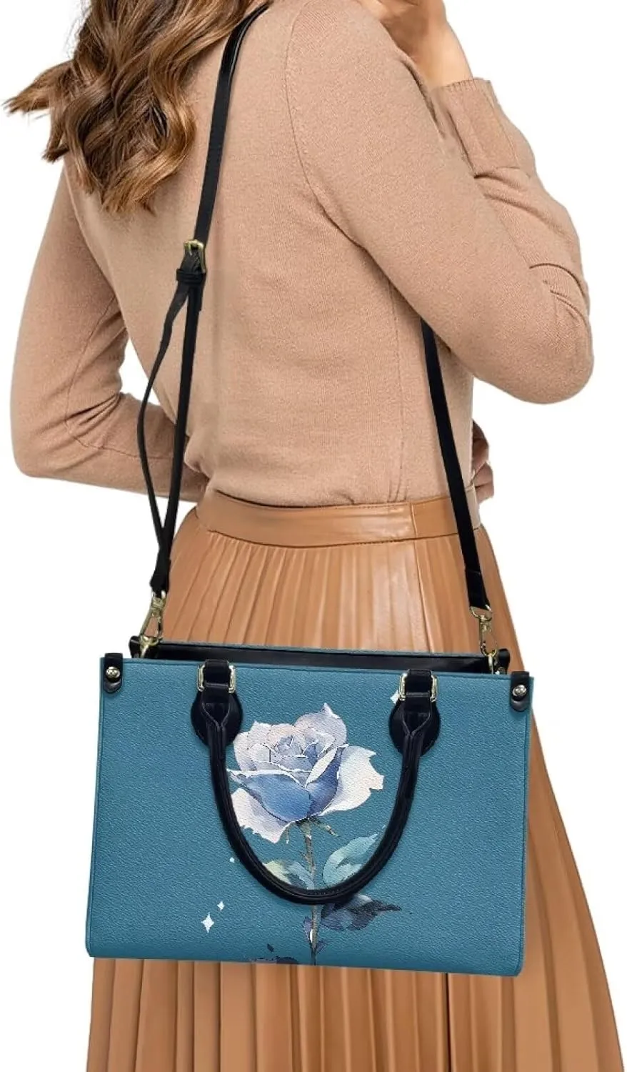 Purses and Handbag for Women Top Handle Tote Shoulder Bag Vegan Leather Satchel Purses for Travel Work Shopping