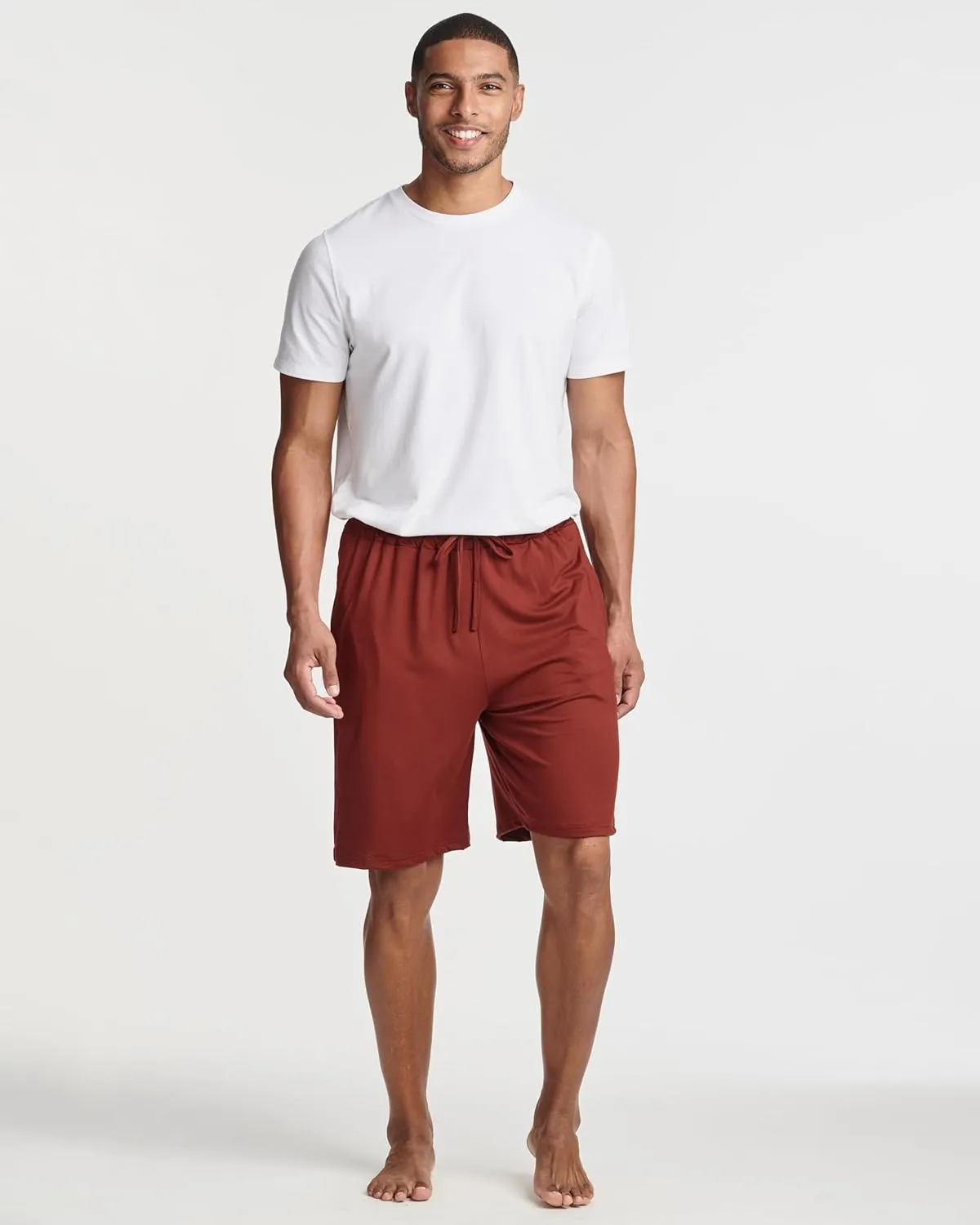Real Essentials 3 Pack: Men's Soft Lounge Pajama Bottoms Shorts with Pockets Breathable Cool Fabric (Available in Big & Tall)