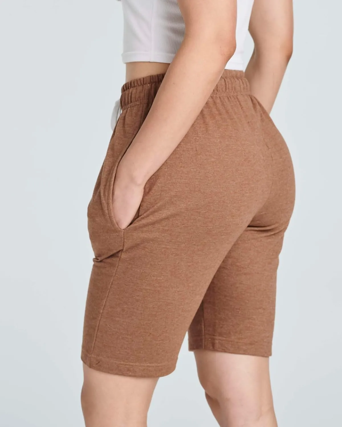 Real Essentials 3 Pack: Womens Cotton Terry Jersey 9" Bermuda Shorts Pockets-Casual Lounge Yoga (Available in Plus Size)