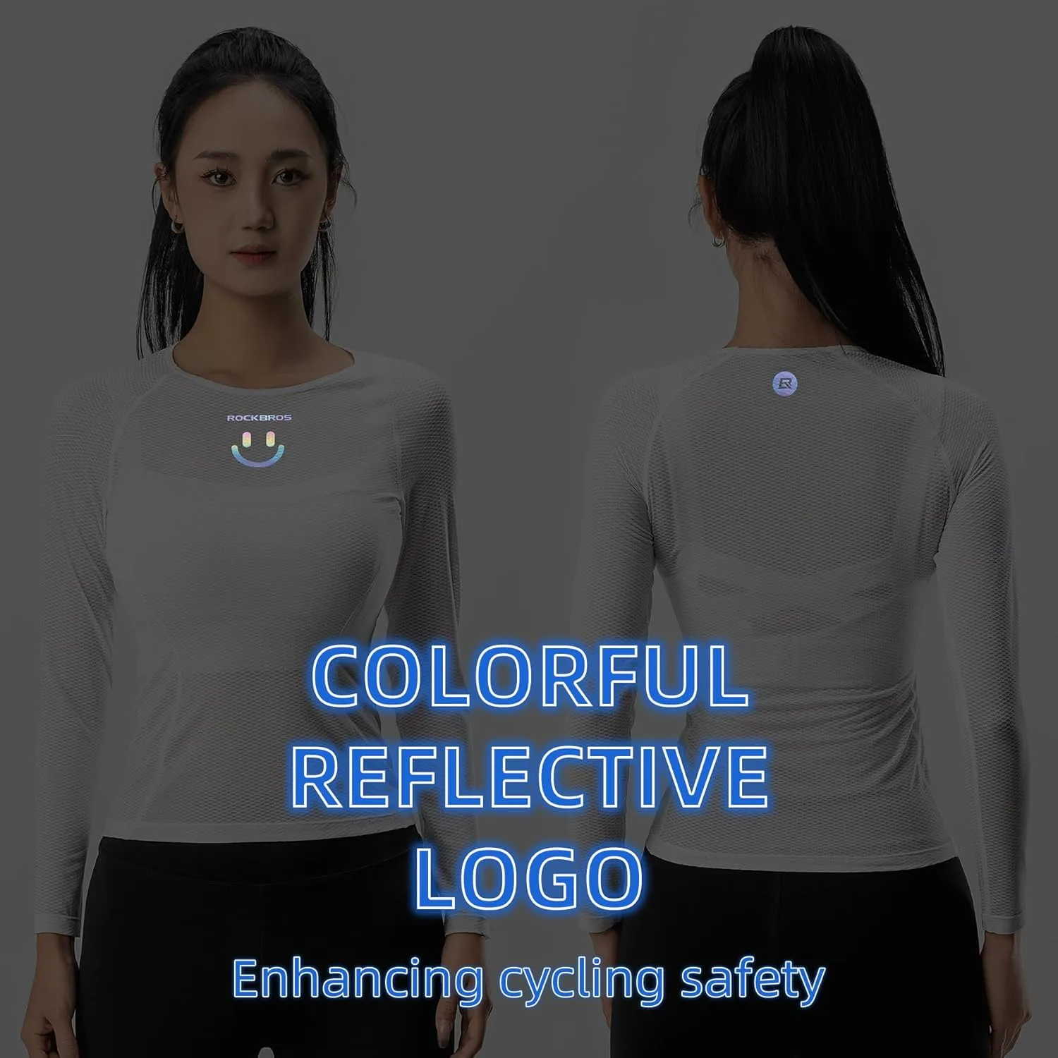 ROCKBROS Cycling Base Layer Women Quick Dry Long Sleeve Cycling Jersey Compression Mesh Undershirt Breathable Biker Shirts