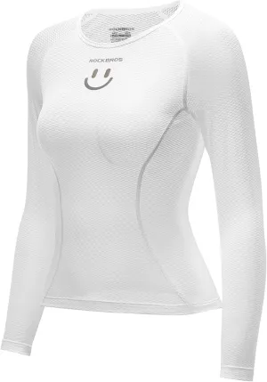 ROCKBROS Cycling Base Layer Women Quick Dry Long Sleeve Cycling Jersey Compression Mesh Undershirt Breathable Biker Shirts