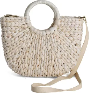 Rutledge & King Straw Crossbody Bag - Straw Bag with Handle - Straw Purse