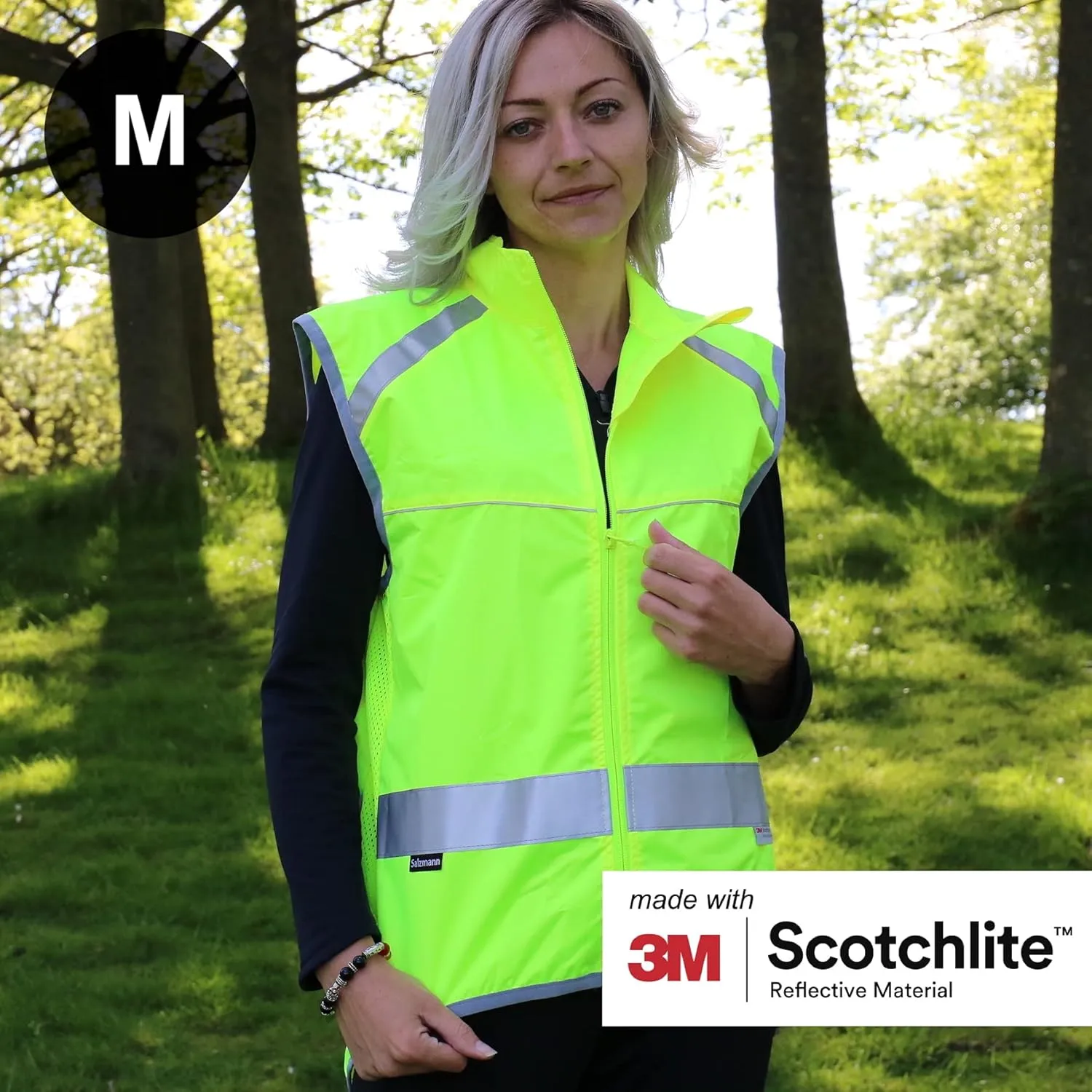 Salzmann High Visibility Cycling Vest | Reflective Cycling Gilet | Made with 3M Scotchlite