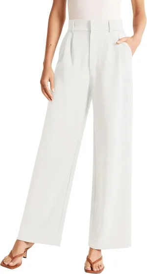 Sarin Mathews High Waisted Wide Leg Pants for Women Business Casual Dress Pant Palazzo Long Work Trousers with Pockets