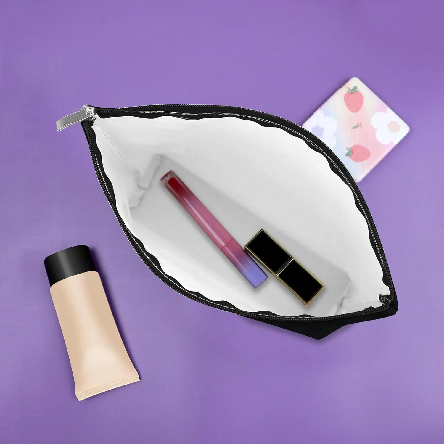 Sazuwu Yoga Themed Black Makeup Bag Funny Gifts for Yoga Instructor Women Teacher Training Cosmetic Bag Travel Pouch