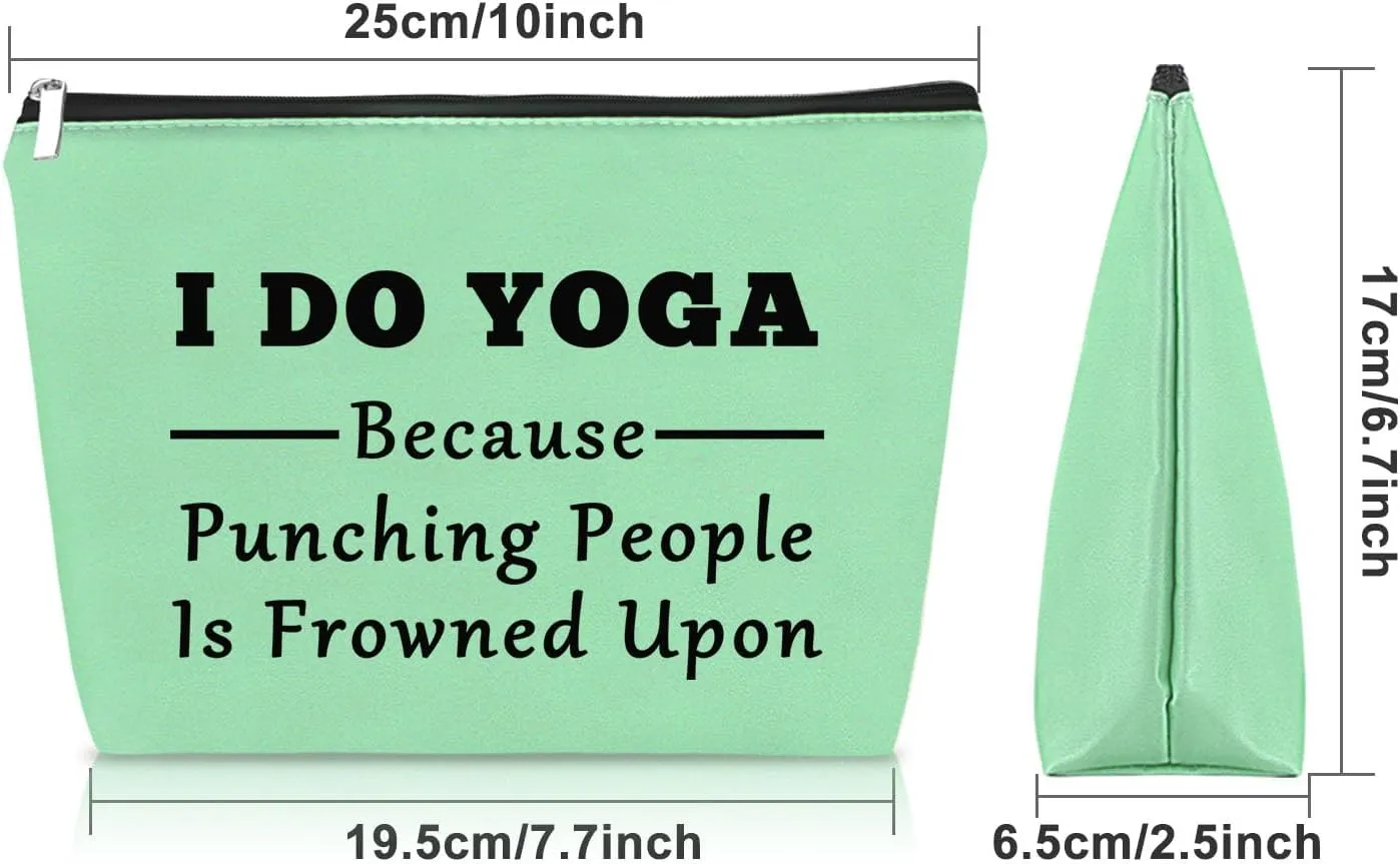Sazuwu Yoga Themed Gifts for Women Green Makeup Bag Yoga Instructor Teacher Thank You Gifts Travel Pouch Birthday Present
