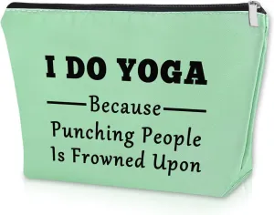 Sazuwu Yoga Themed Gifts for Women Green Makeup Bag Yoga Instructor Teacher Thank You Gifts Travel Pouch Birthday Present