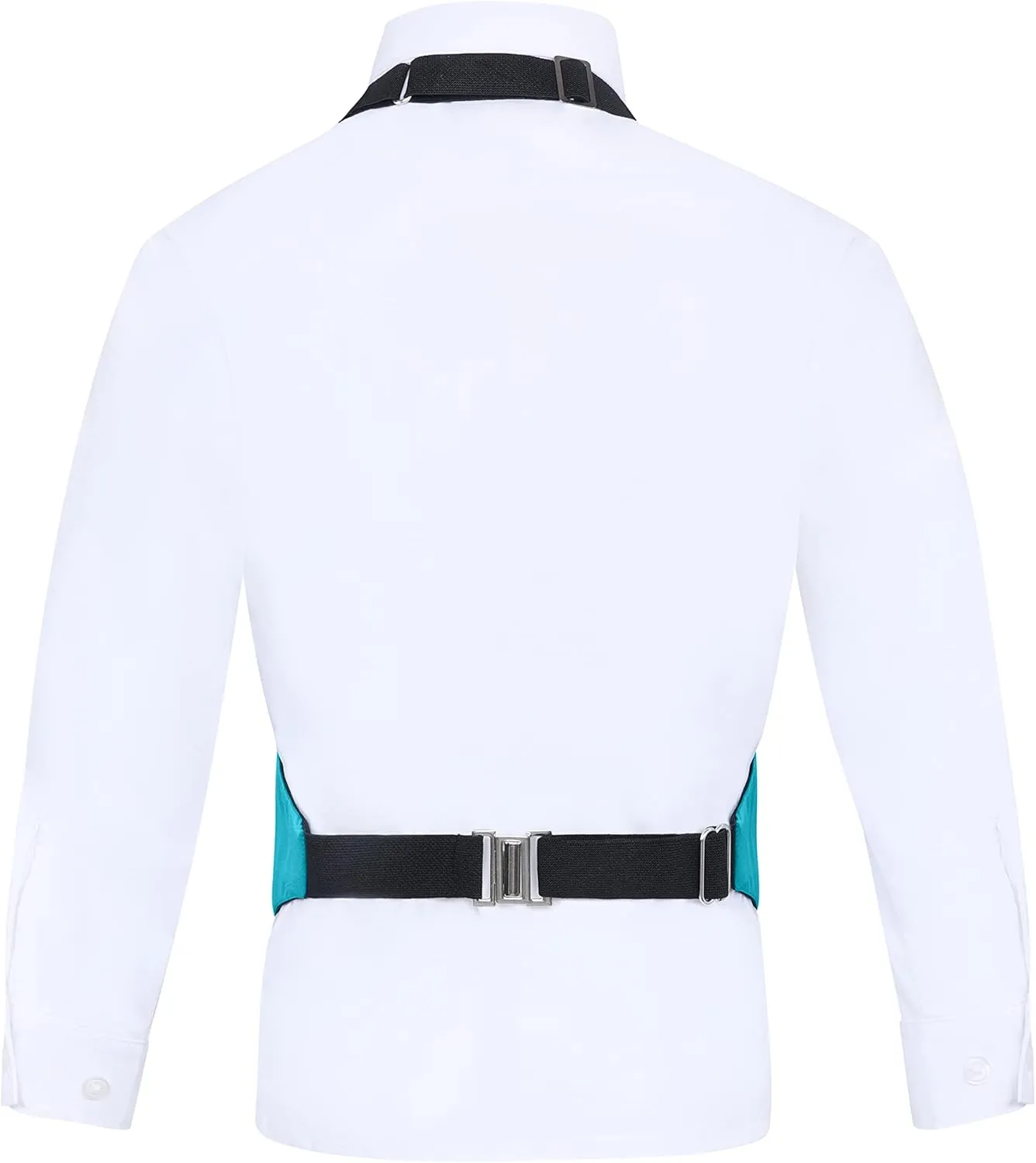 S.H. Churchill & Co. Boys 3 Piece Backless Formal Vest Set  Includes Vest, Bow Tie, Pocket Square for Tuxedo or Suit
