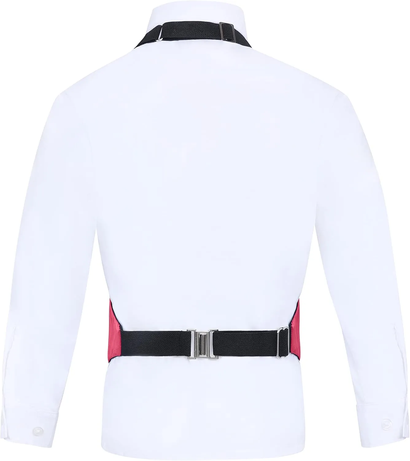 S.H. Churchill & Co. Boys 3 Piece Backless Formal Vest Set  Includes Vest, Bow Tie, Pocket Square for Tuxedo or Suit