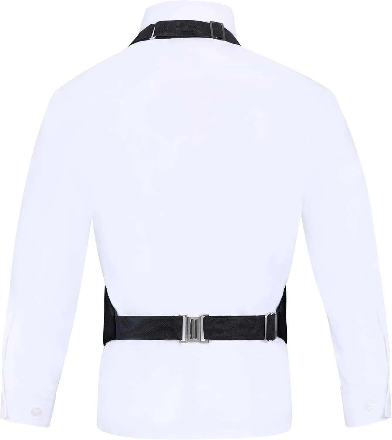 S.H. Churchill & Co. Boys 3 Piece Backless Formal Vest Set  Includes Vest, Bow Tie, Pocket Square for Tuxedo or Suit