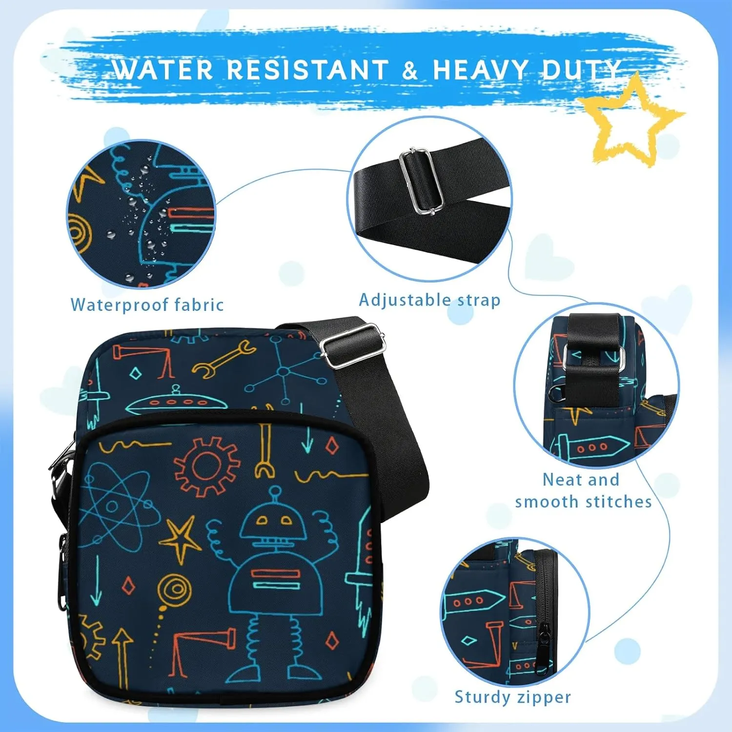 Small Crossbody Purses for Kids Age 4-12 Cute Little Messenger Bag Mini Shoulder Bag Wallet Purse for Boys Girls Travel