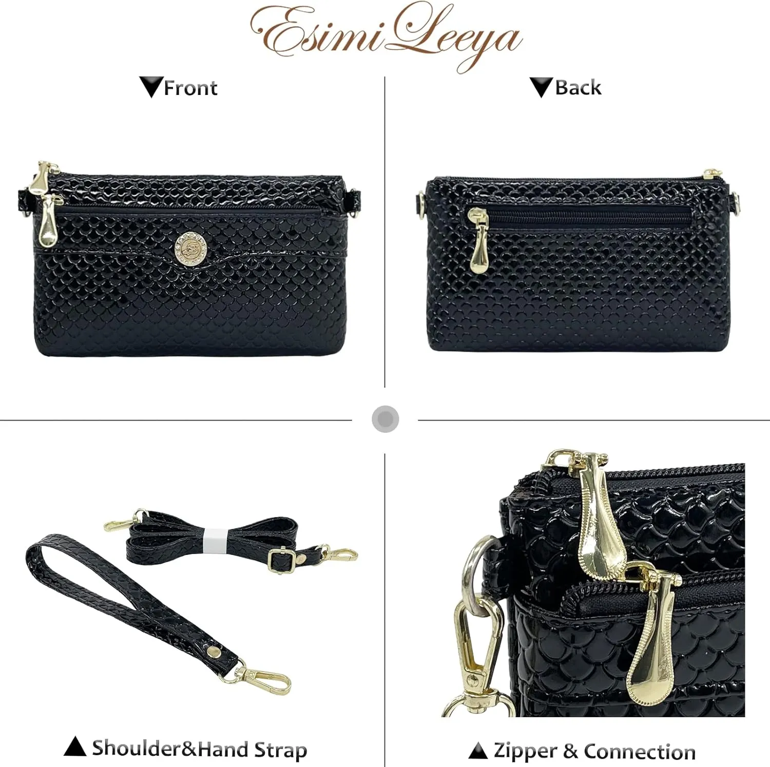 Small Shoulder Bag for Women Wallets for Women with 2 Straps(Shoulder and Wristlet Straps)