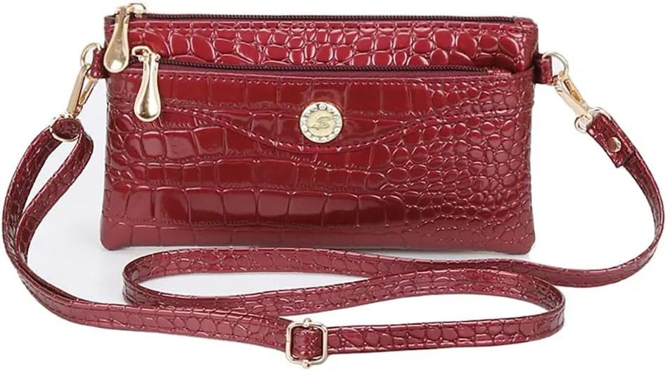 Small Shoulder Bag for Women Wallets for Women with 2 Straps(Shoulder and Wristlet Straps)