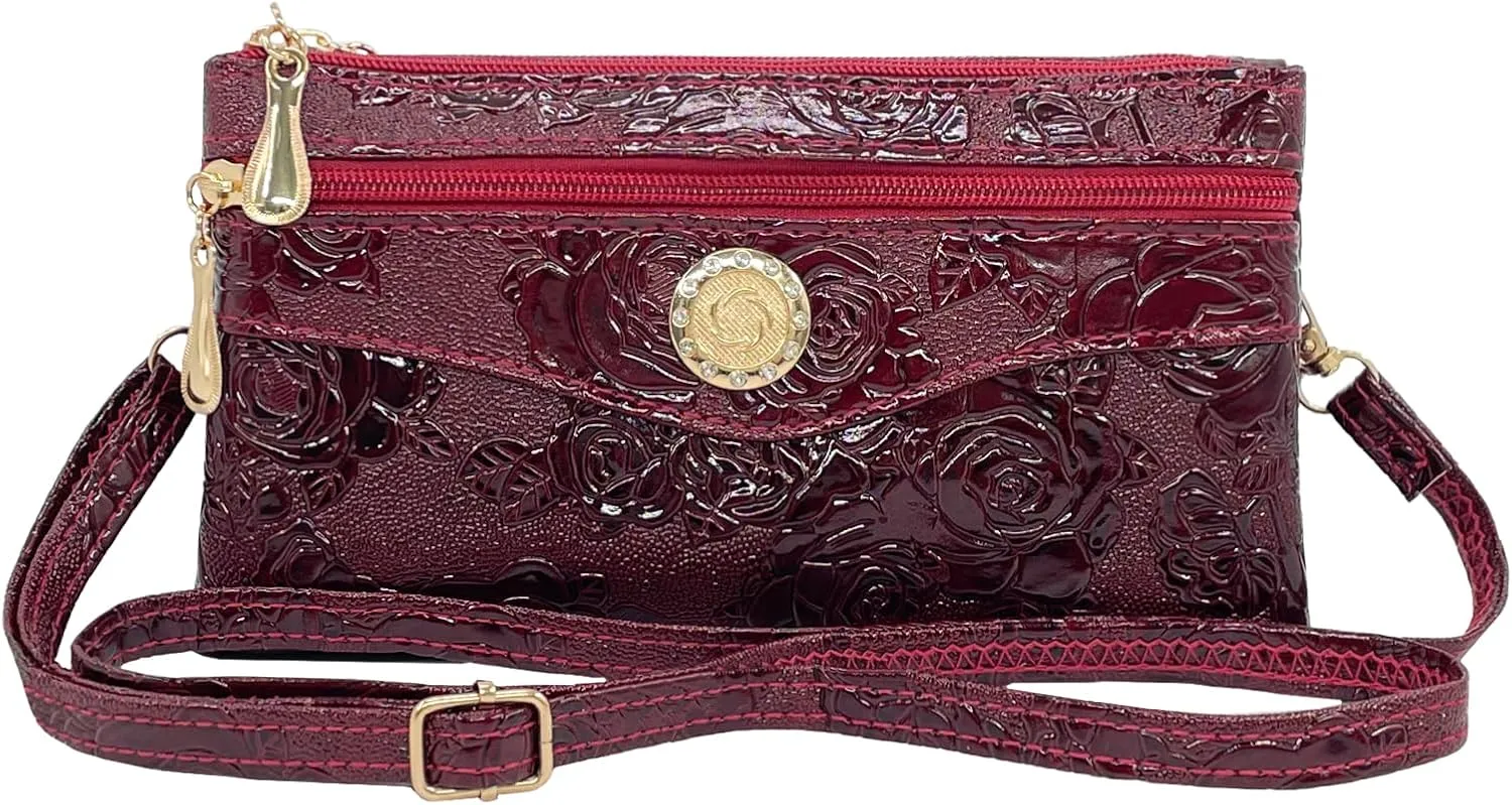 Small Shoulder Bag for Women Wallets for Women with 2 Straps(Shoulder and Wristlet Straps)