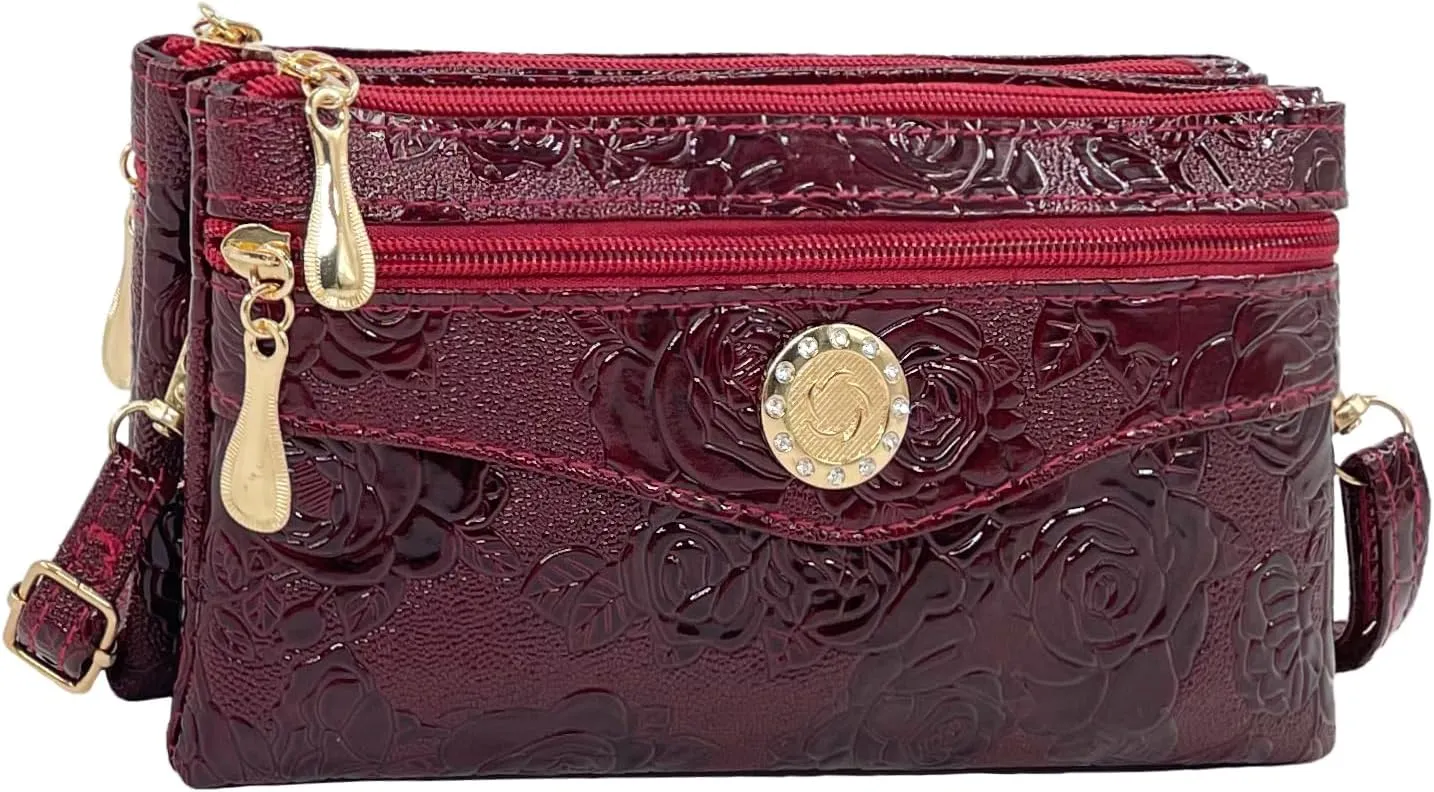 Small Shoulder Bag for Women Wallets for Women with 2 Straps(Shoulder and Wristlet Straps)