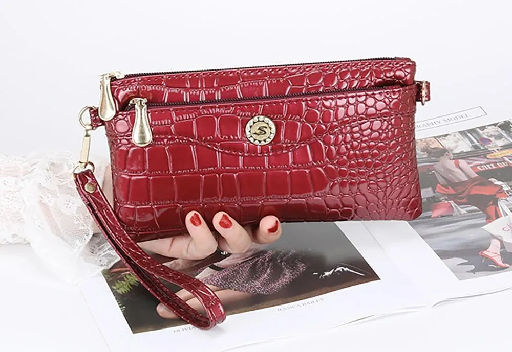 Small Shoulder Bag for Women Wallets for Women with 2 Straps(Shoulder and Wristlet Straps)
