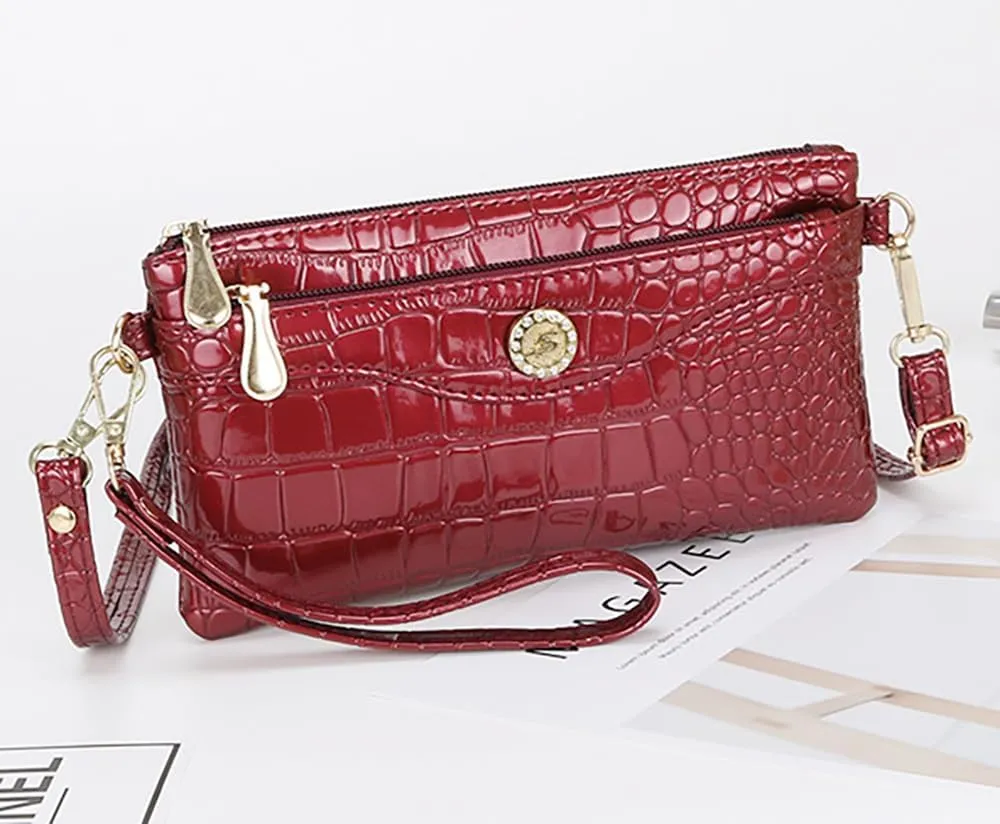 Small Shoulder Bag for Women Wallets for Women with 2 Straps(Shoulder and Wristlet Straps)