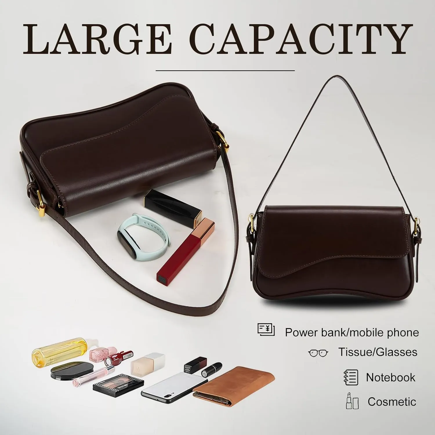 Small Shoulder Bag for women,Crossbody Purses,Leather Tote Handbag Clutch Hobo Purse,with Zipper Closure for Women