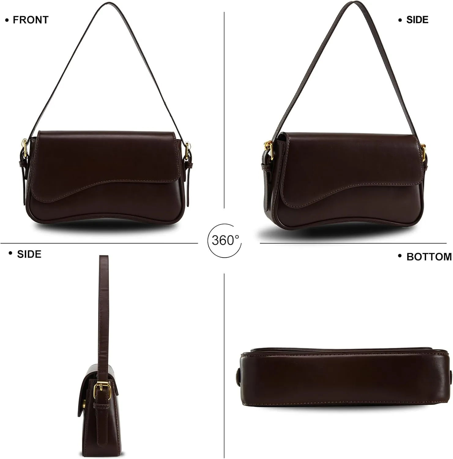 Small Shoulder Bag for women,Crossbody Purses,Leather Tote Handbag Clutch Hobo Purse,with Zipper Closure for Women