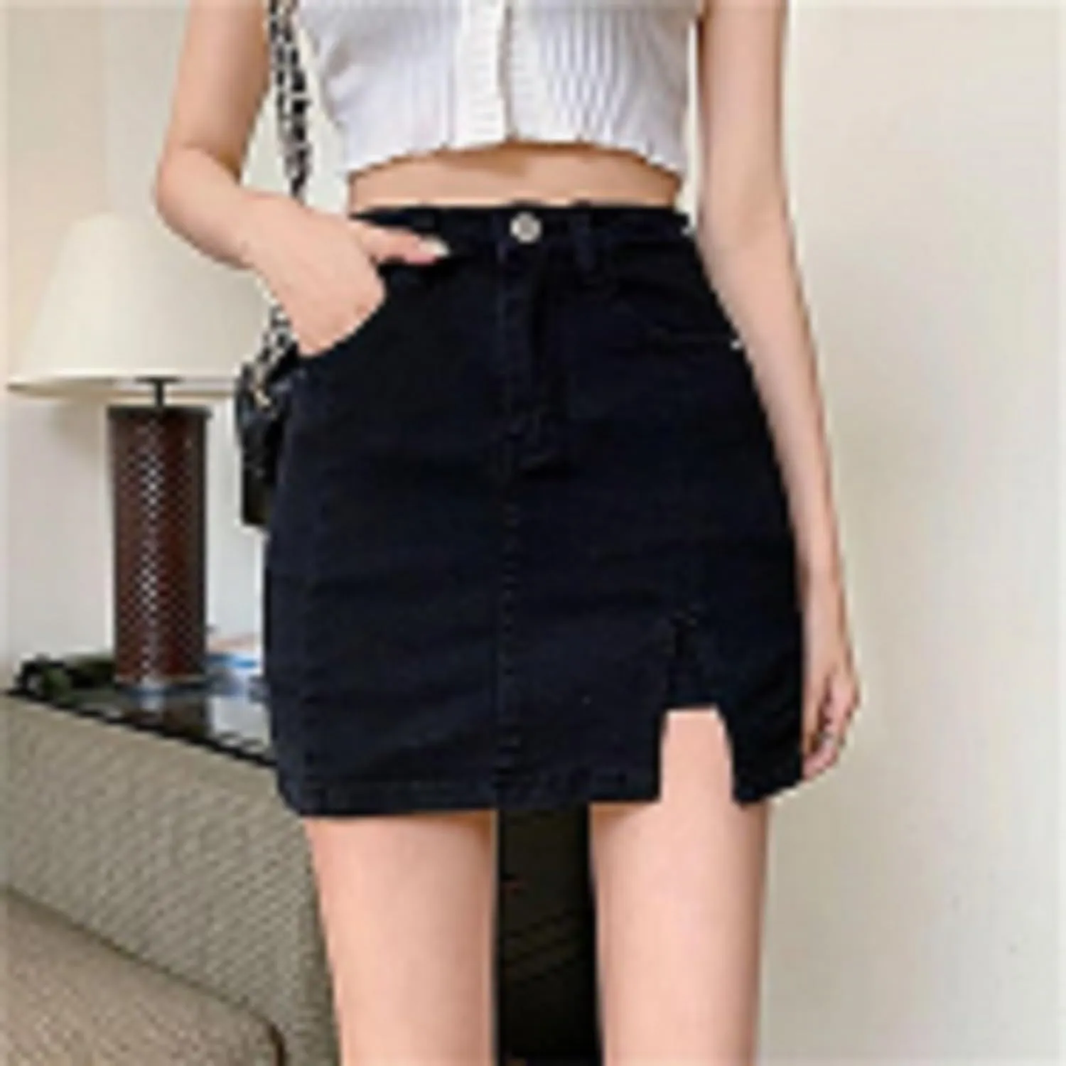Stretch Jean Skirts for Women Denim Skorts High Waisted Girls Teens Dressy Mini Jean Skirts with Shorts Underneath