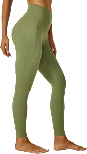 Sustainale High Waisted Yoga Capris Leggings with Pockets for Women Workout Fitness Running Pants Tight