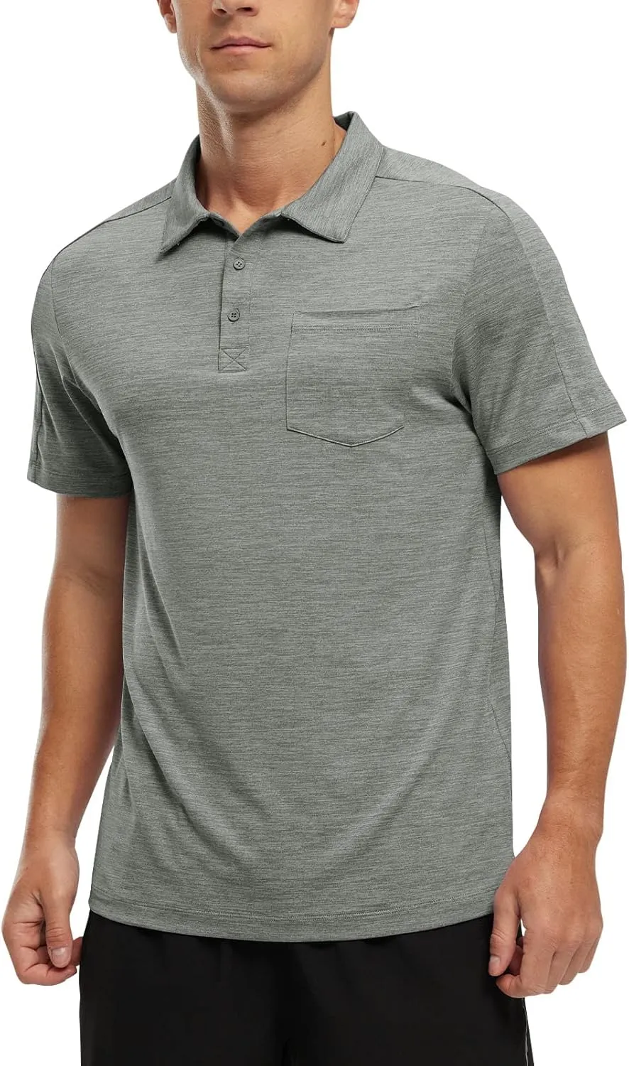 TBMPOY Men's Polo Shirts Short Sleeves with Pocket Lightweight Quick Dry Outdoor Casual Work Golf Sports Shirt