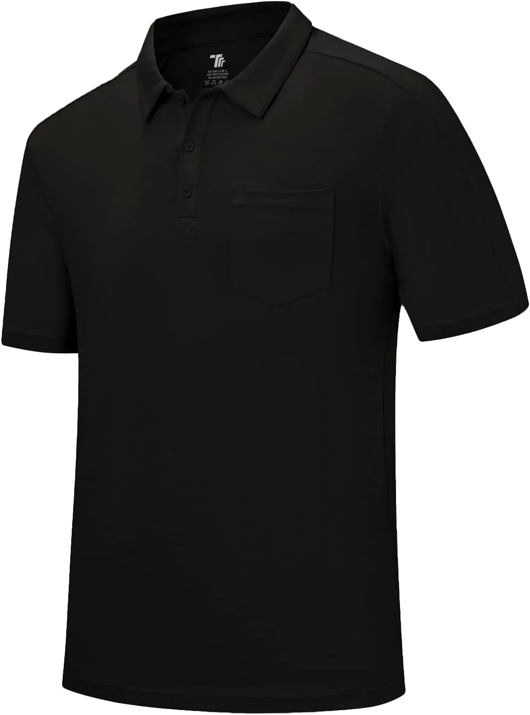 TBMPOY Men's Polo Shirts Short Sleeves with Pocket Lightweight Quick Dry Outdoor Casual Work Golf Sports Shirt