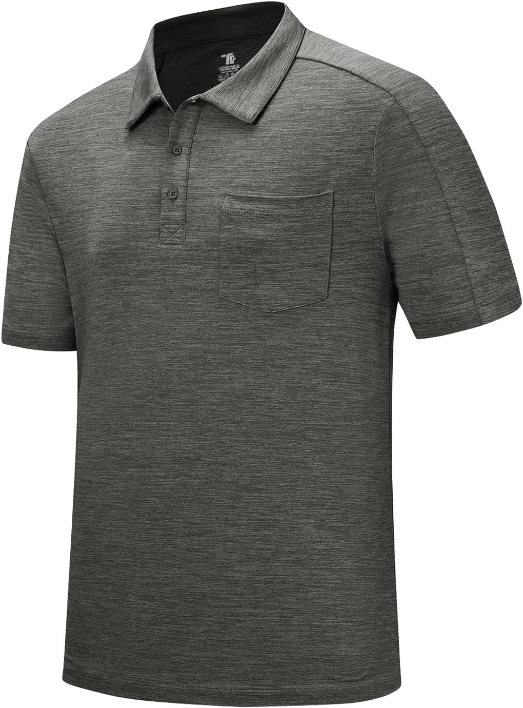 TBMPOY Men's Polo Shirts Short Sleeves with Pocket Lightweight Quick Dry Outdoor Casual Work Golf Sports Shirt
